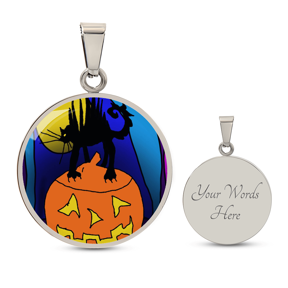 Cat on a Pumpkin Necklace