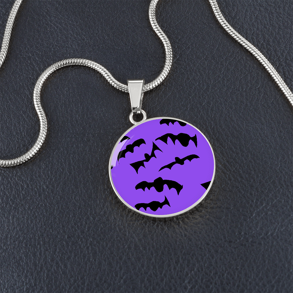 Bats Pattern Round Necklace