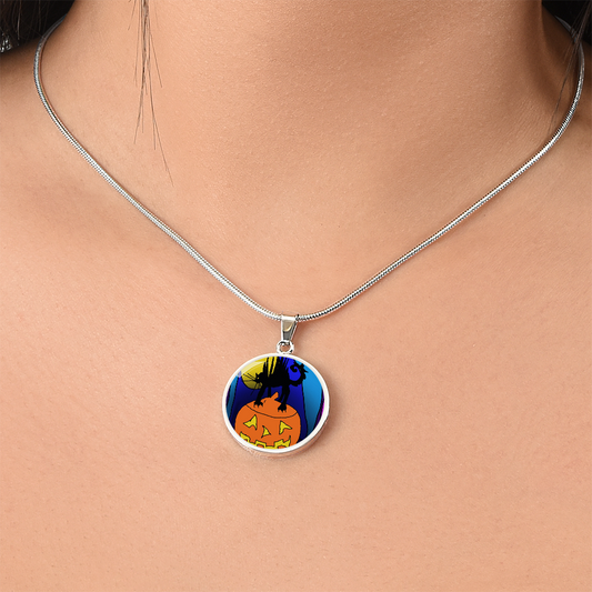 Cat on a Pumpkin Necklace