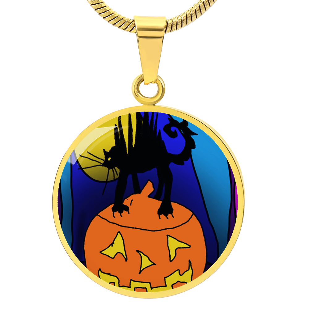 Cat on a Pumpkin Necklace