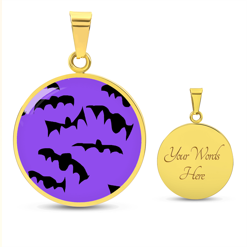 Bats Pattern Round Necklace