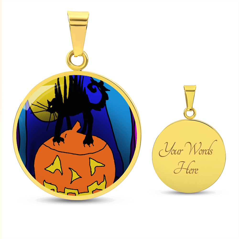 Cat on a Pumpkin Necklace
