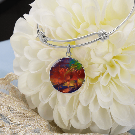 Abstract Fall Swirl Round Bangle