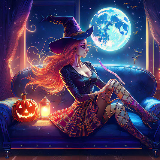 A Witch and Her Moon Digital Image Download