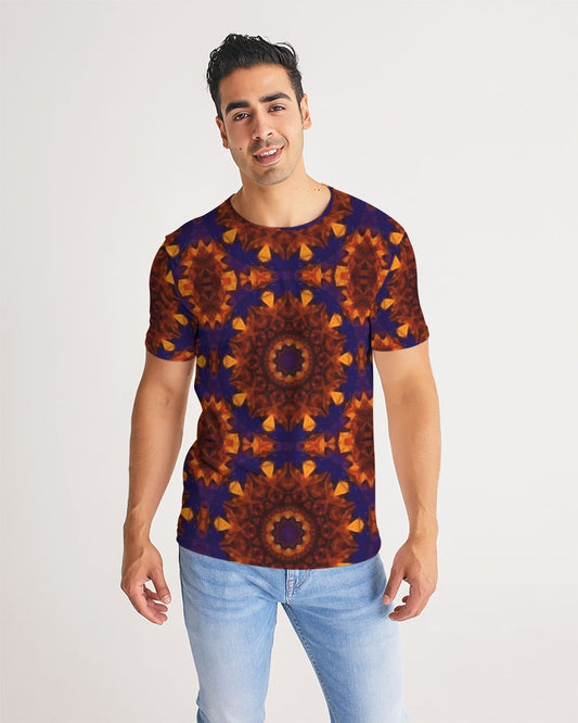 Blue Orange Red Kaleidoscope Men's All-Over Print Tee