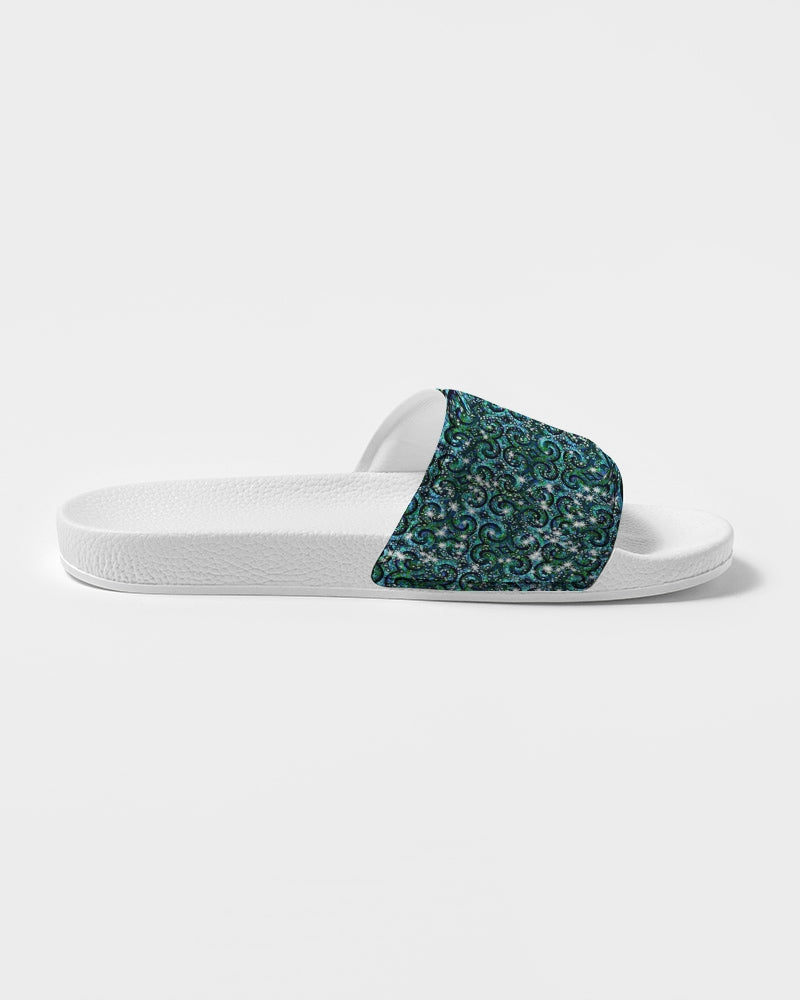 Blue Ice Sparkle Swirl Women's Slide Sandal
