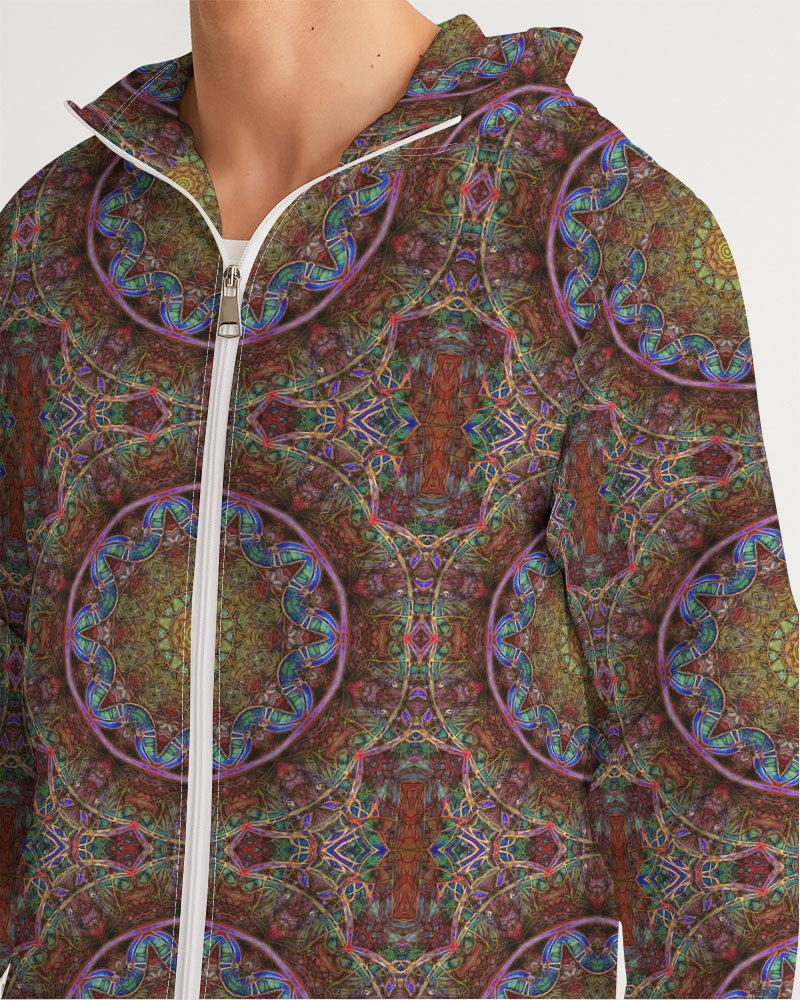 Blue Pink Windy Kaleidoscope Men's All-Over Print Windbreaker