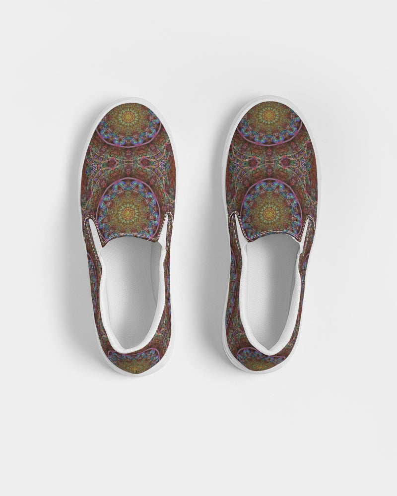 Blue Pink Windy Kaleidoscope Women's Slip-On Canvas Shoe