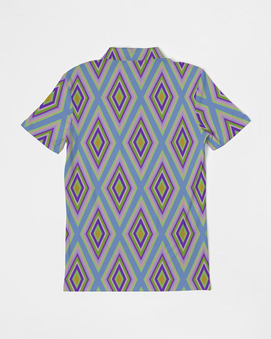 Colorful diamonds Variation 2 Men's All-Over Print Slim Fit Short Sleeve Polo