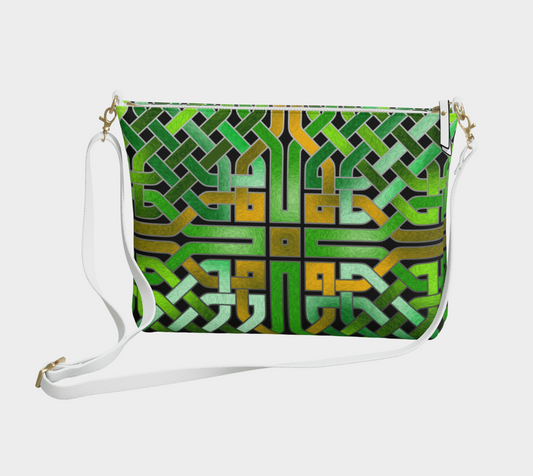 Green Celtic Knot Vegan Crossbody Purse