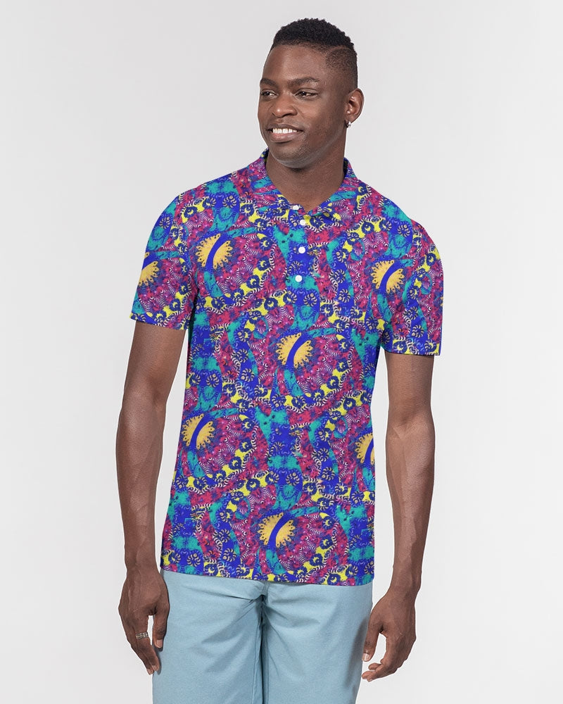 Caribbean Grafitti Men's All-Over Print Slim Fit Short Sleeve Polo