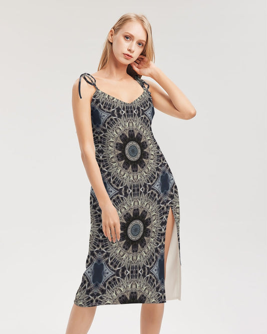 Cathedral Kaleidoscope Women's All-Over Print Tie Strap Split Dress