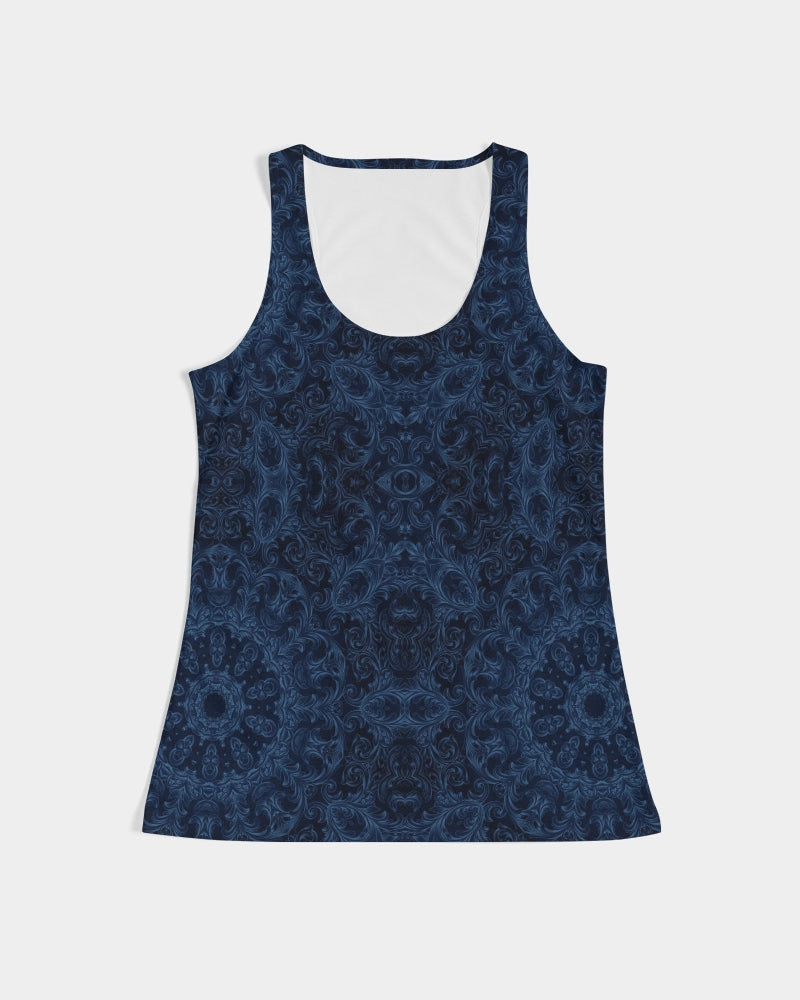 Blue Faux Velvet Kaleidoscope Women's All-Over Print Tank