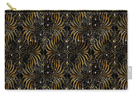 Black and Gold Victorian Sparkle - Zip Pouch