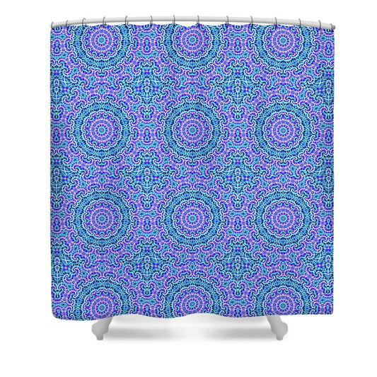 Blue and Purple Tie Dye Kaleidoscope - Shower Curtain