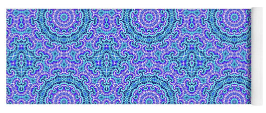 Blue and Purple Tie Dye Kaleidoscope - Yoga Mat