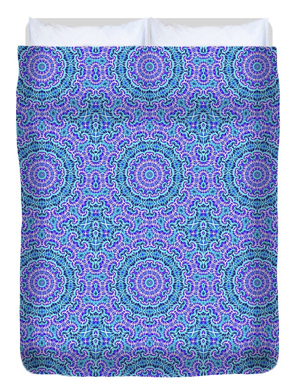Blue and Purple Tie Dye Kaleidoscope - Duvet Cover