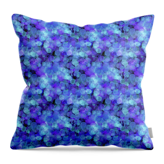 Blue Bokeh Pattern - Throw Pillow