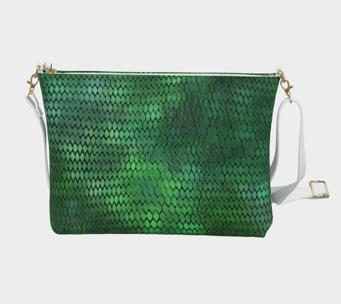 Green Dragon Scales Vegan Crossbody Purse