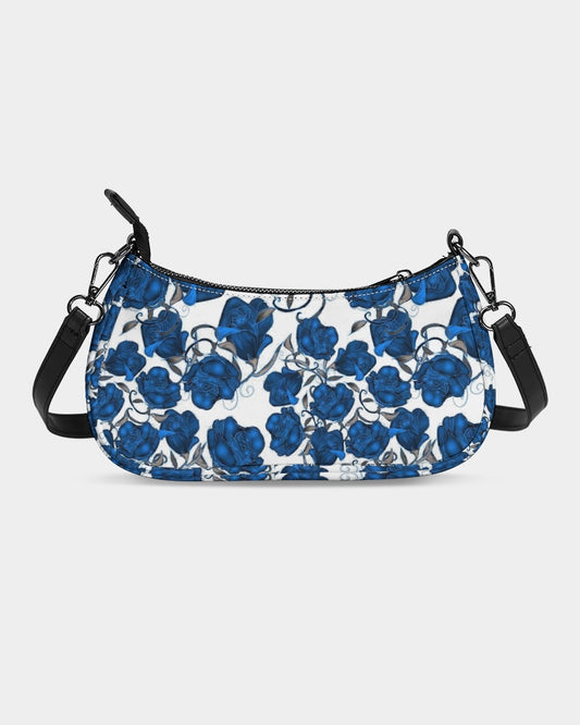 Blue Roses Petite Canvas Pouch
