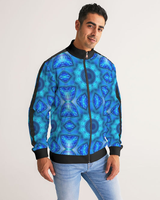 Blue Ocean Kaleidoscope Men's All-Over Print Stripe Sleeve Track Jacket