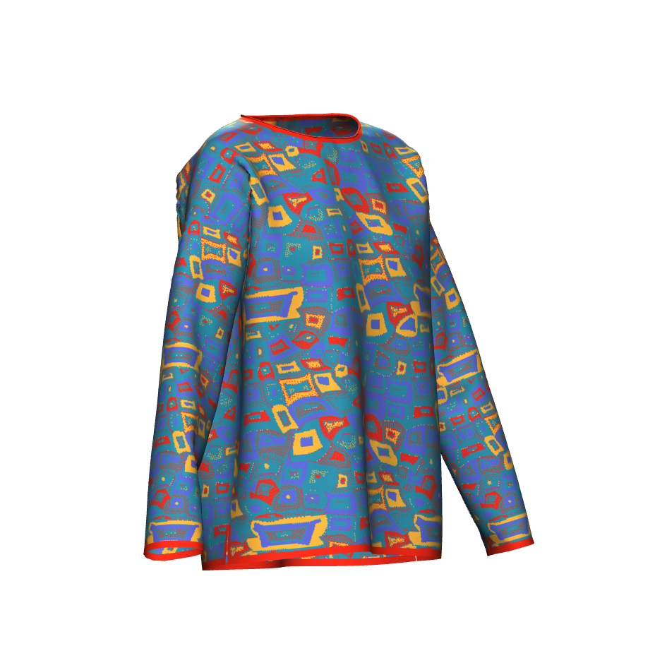 Wavy Squares Pattern Sweater