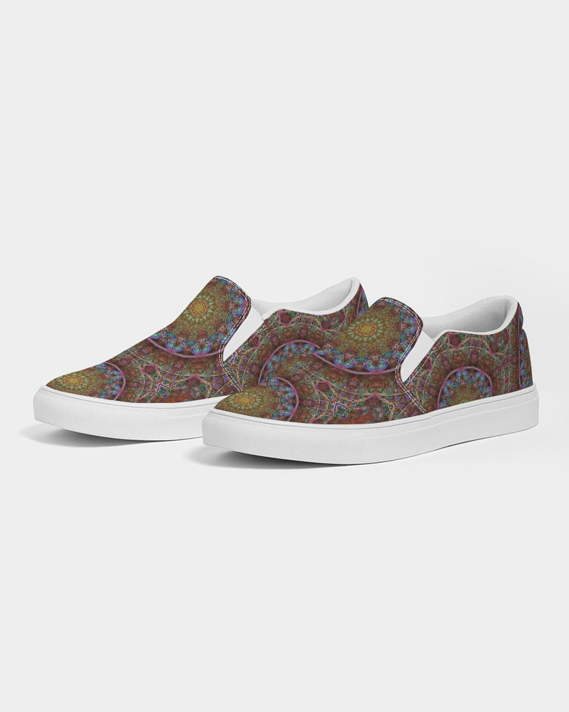 Blue Pink Windy Kaleidoscope Women's Slip-On Canvas Shoe