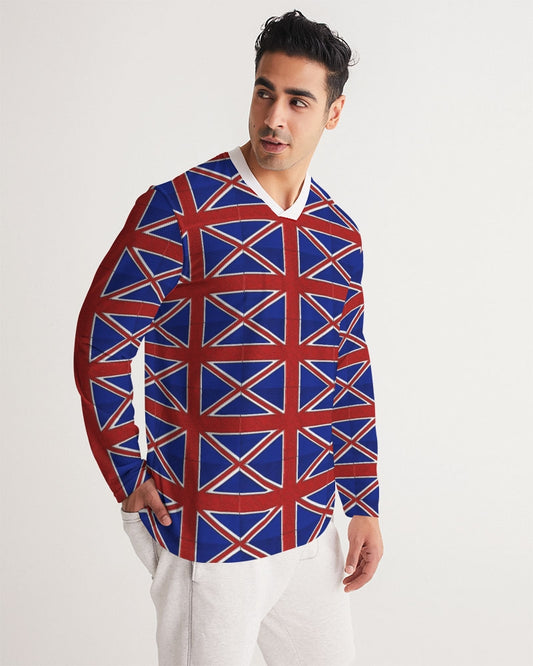 British Flag Pattern Men's All-Over Print Long Sleeve Sports Jersey