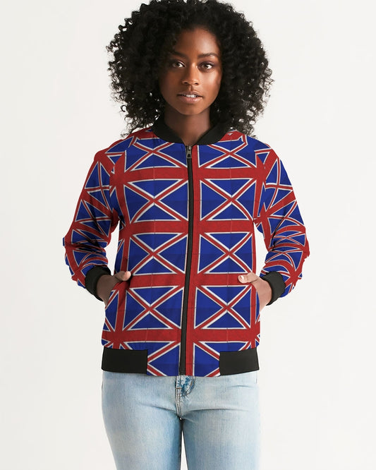 British Flag Pattern Women's All-Over Print Bomber Jacket