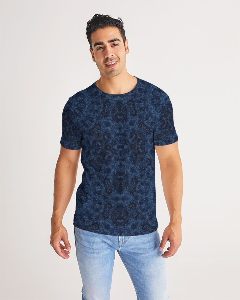Blue Faux Velvet Kaleidoscope Men's All-Over Print Tee