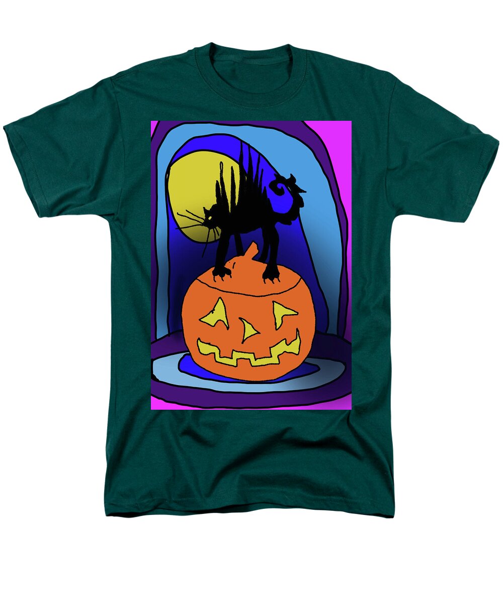 Cat On A Pumpkin - Men's T-Shirt  (Regular Fit)