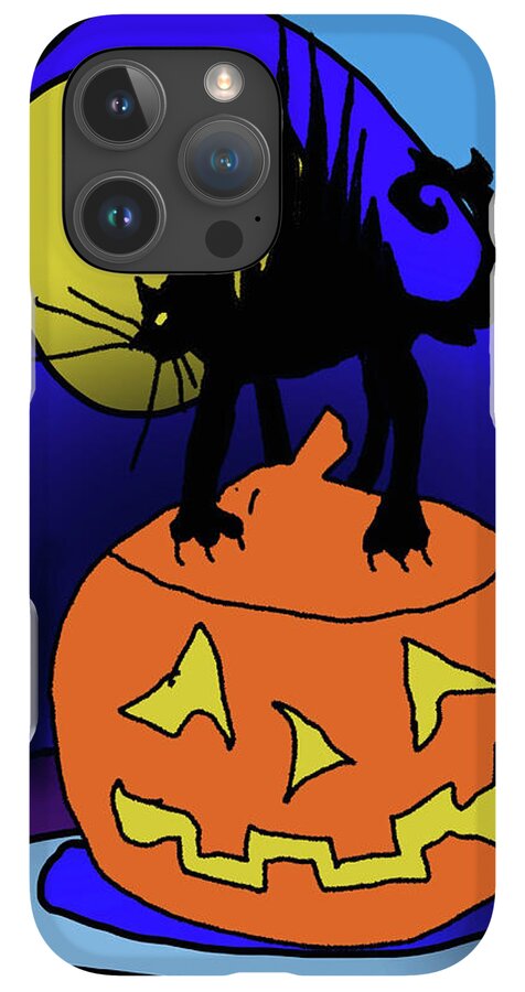 Cat On A Pumpkin - Phone Case