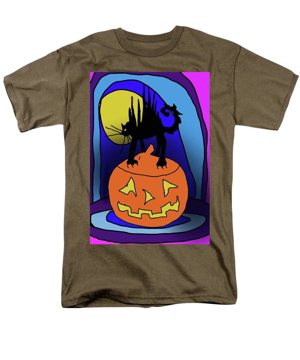 Cat On A Pumpkin - Men's T-Shirt  (Regular Fit)