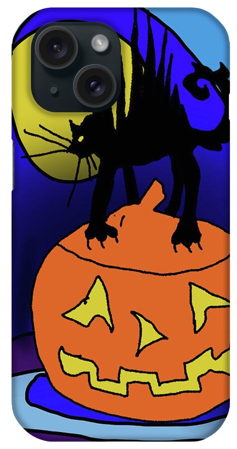 Cat On A Pumpkin - Phone Case