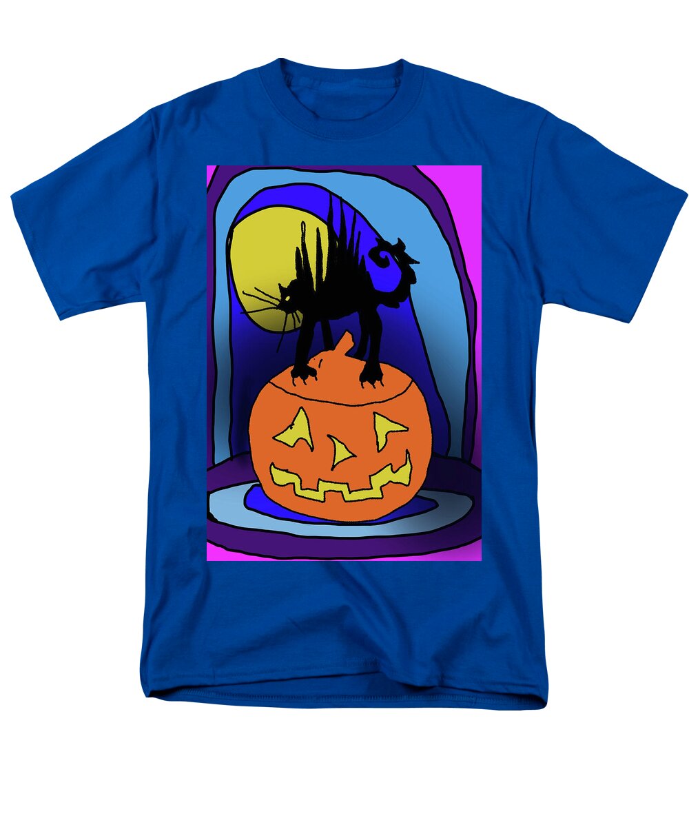 Cat On A Pumpkin - Men's T-Shirt  (Regular Fit)