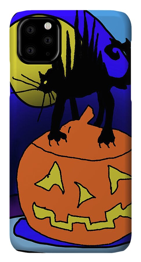 Cat On A Pumpkin - Phone Case