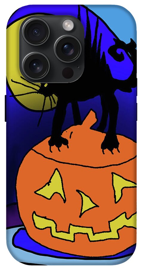 Cat On A Pumpkin - Phone Case
