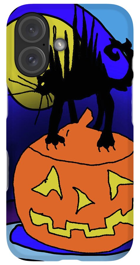 Cat On A Pumpkin - Phone Case