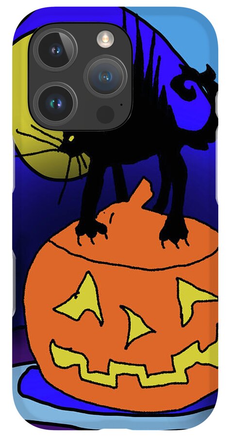 Cat On A Pumpkin - Phone Case