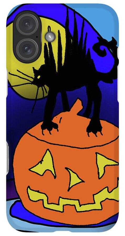 Cat On A Pumpkin - Phone Case