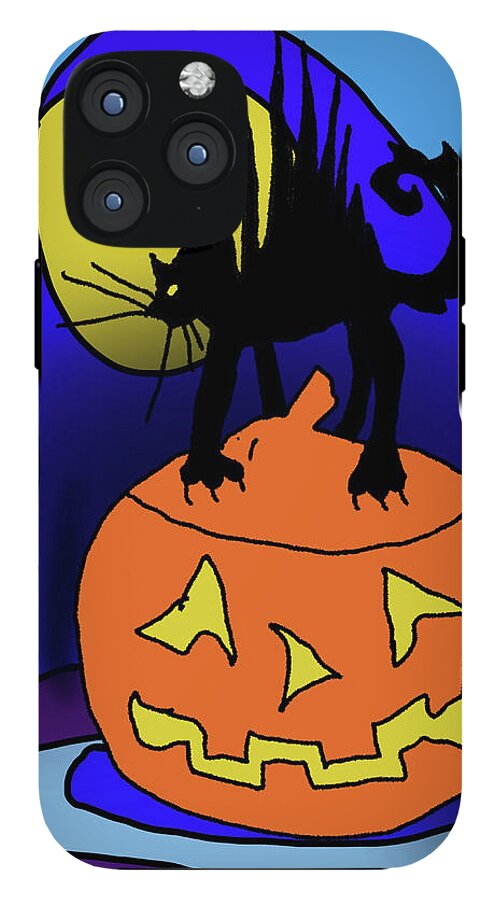 Cat On A Pumpkin - Phone Case