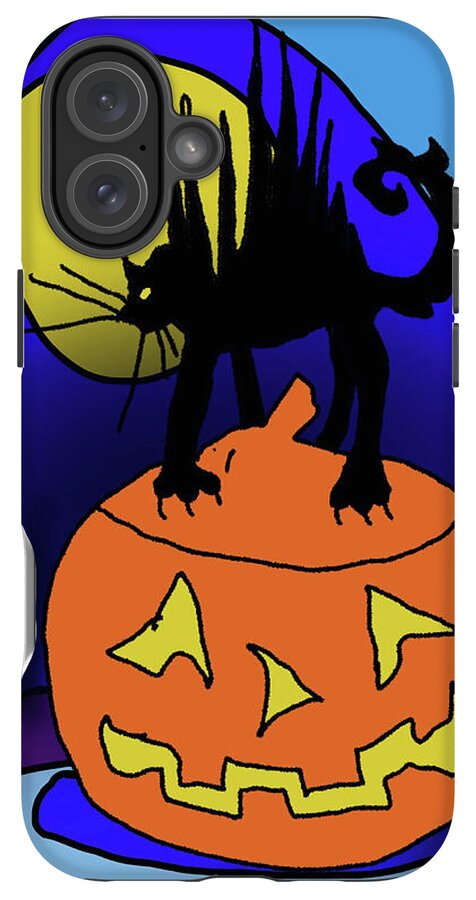 Cat On A Pumpkin - Phone Case