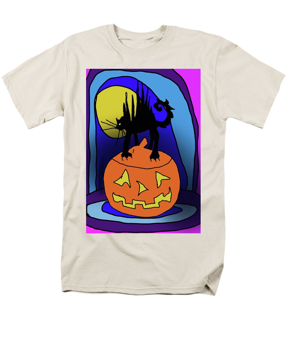 Cat On A Pumpkin - Men's T-Shirt  (Regular Fit)