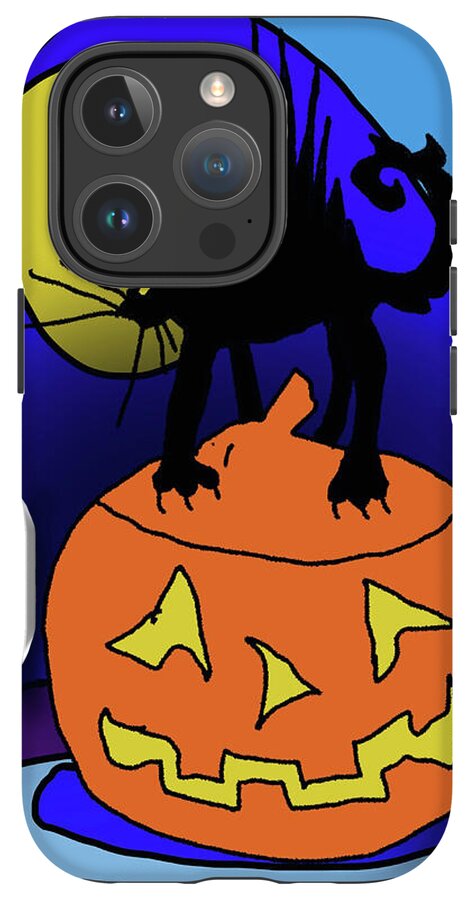 Cat On A Pumpkin - Phone Case