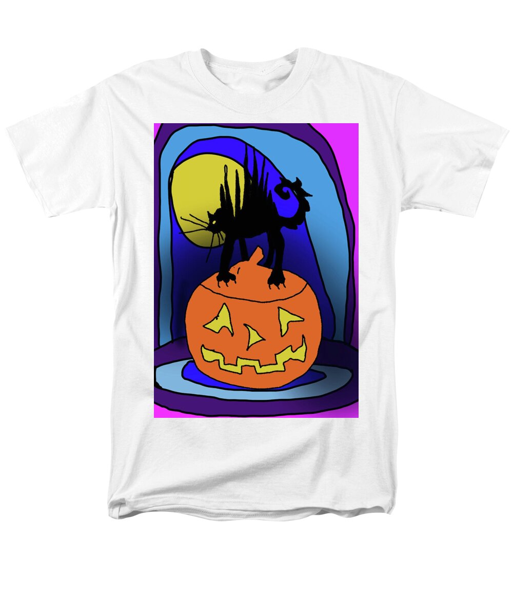 Cat On A Pumpkin - Men's T-Shirt  (Regular Fit)