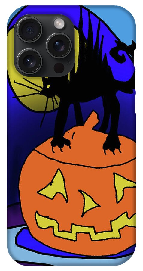 Cat On A Pumpkin - Phone Case