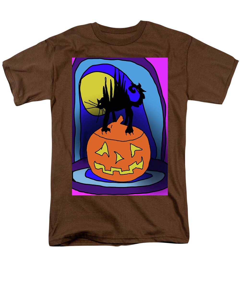 Cat On A Pumpkin - Men's T-Shirt  (Regular Fit)