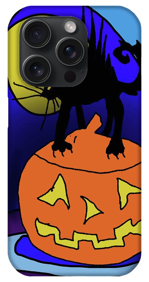 Cat On A Pumpkin - Phone Case