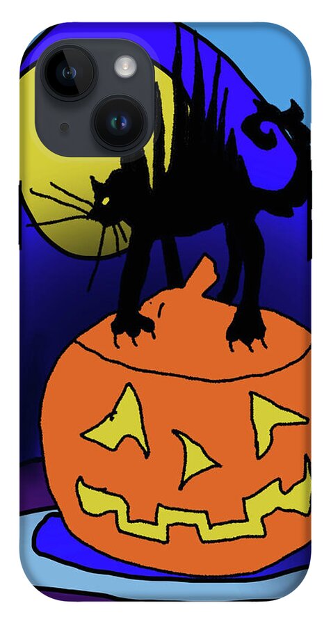 Cat On A Pumpkin - Phone Case