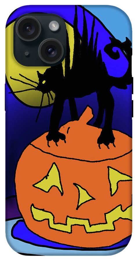 Cat On A Pumpkin - Phone Case